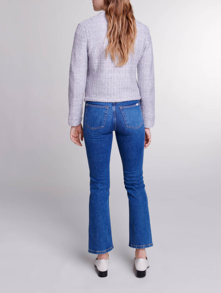 Cardigan in maglia effetto tweed