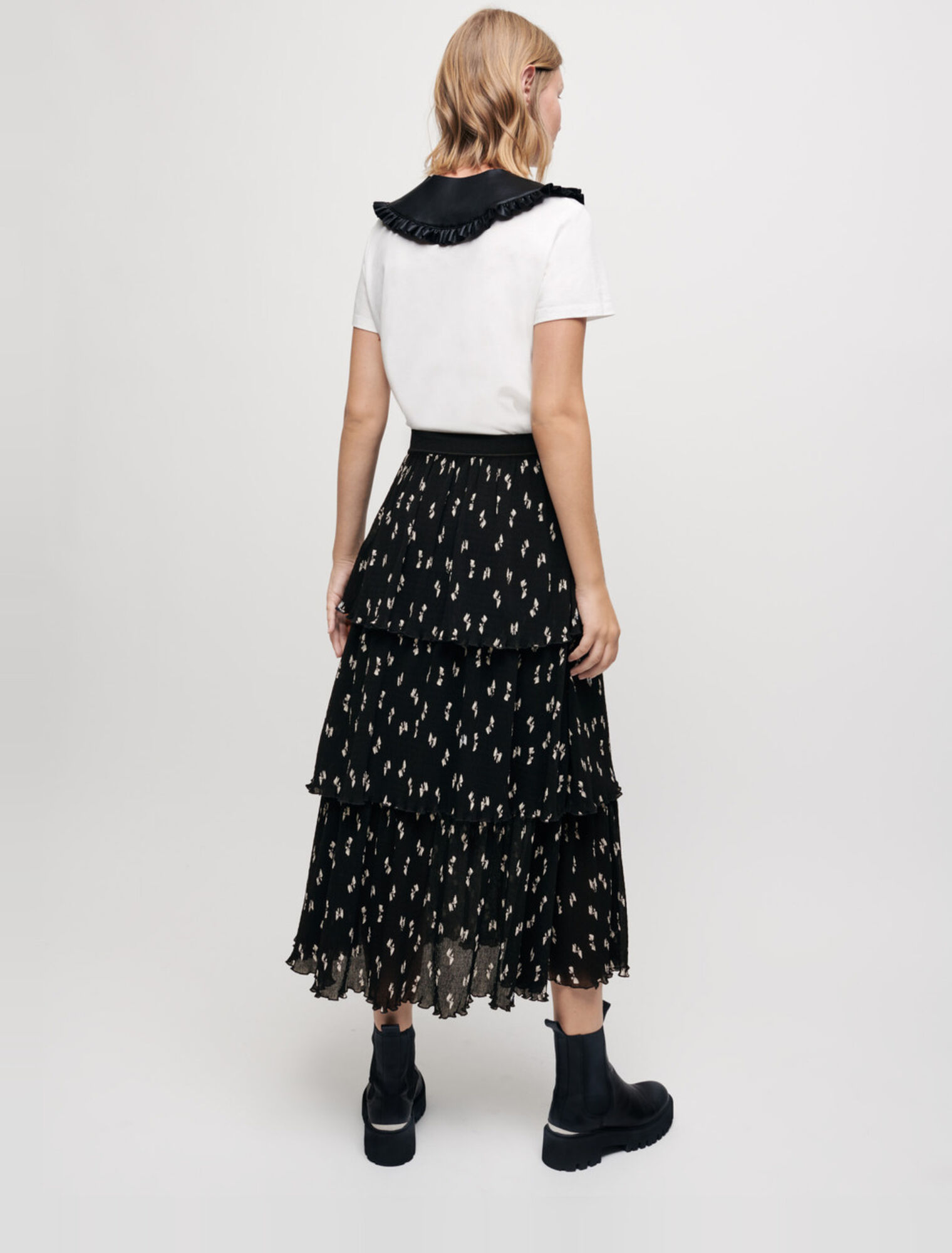 Sottoveste mini plissettata con stampa