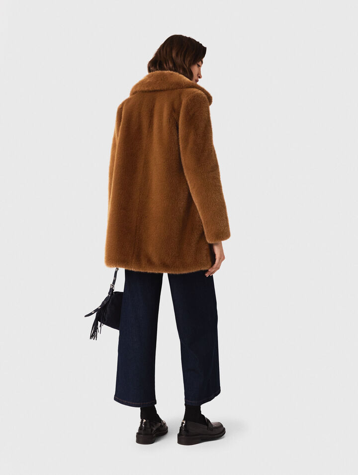 Cappotto midi in ecopelliccia