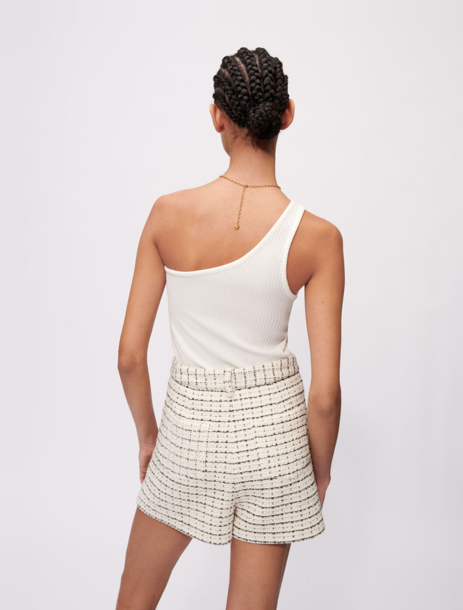 T-shirt monospalla elasticizzata