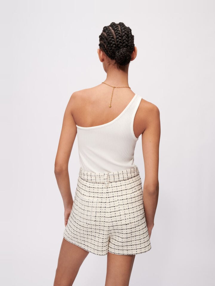 T-shirt monospalla elasticizzata