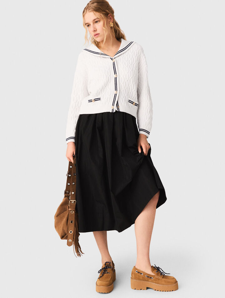 Gonna lunga con vita a contrasto