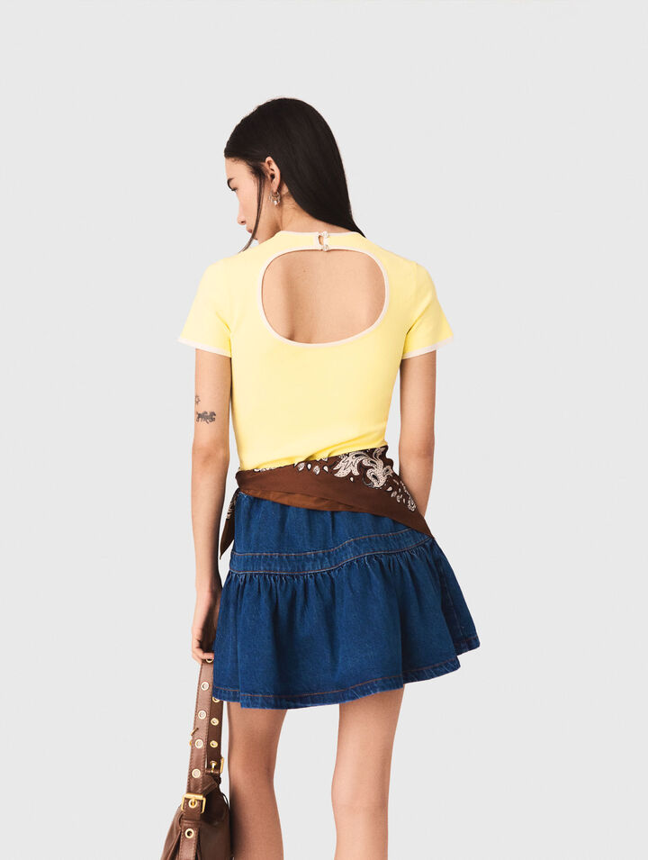 Pullover con obl&ograve; dietro