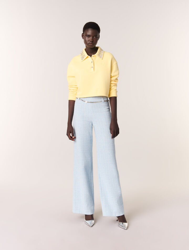 Pantaloni in tweed con cintura