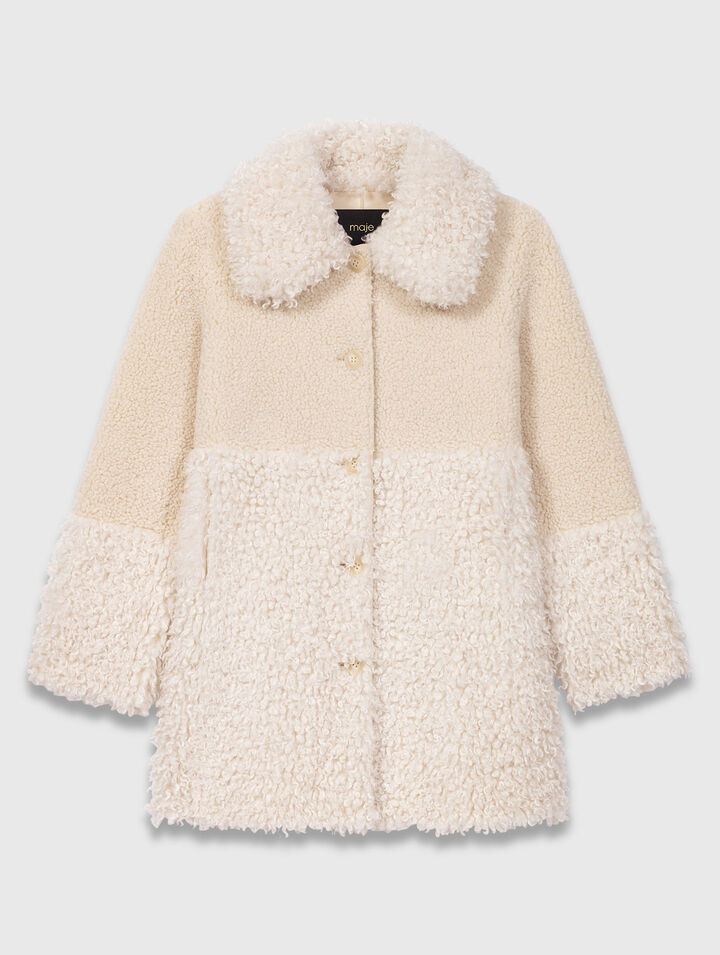 Cappotto lungo in ecopelliccia
