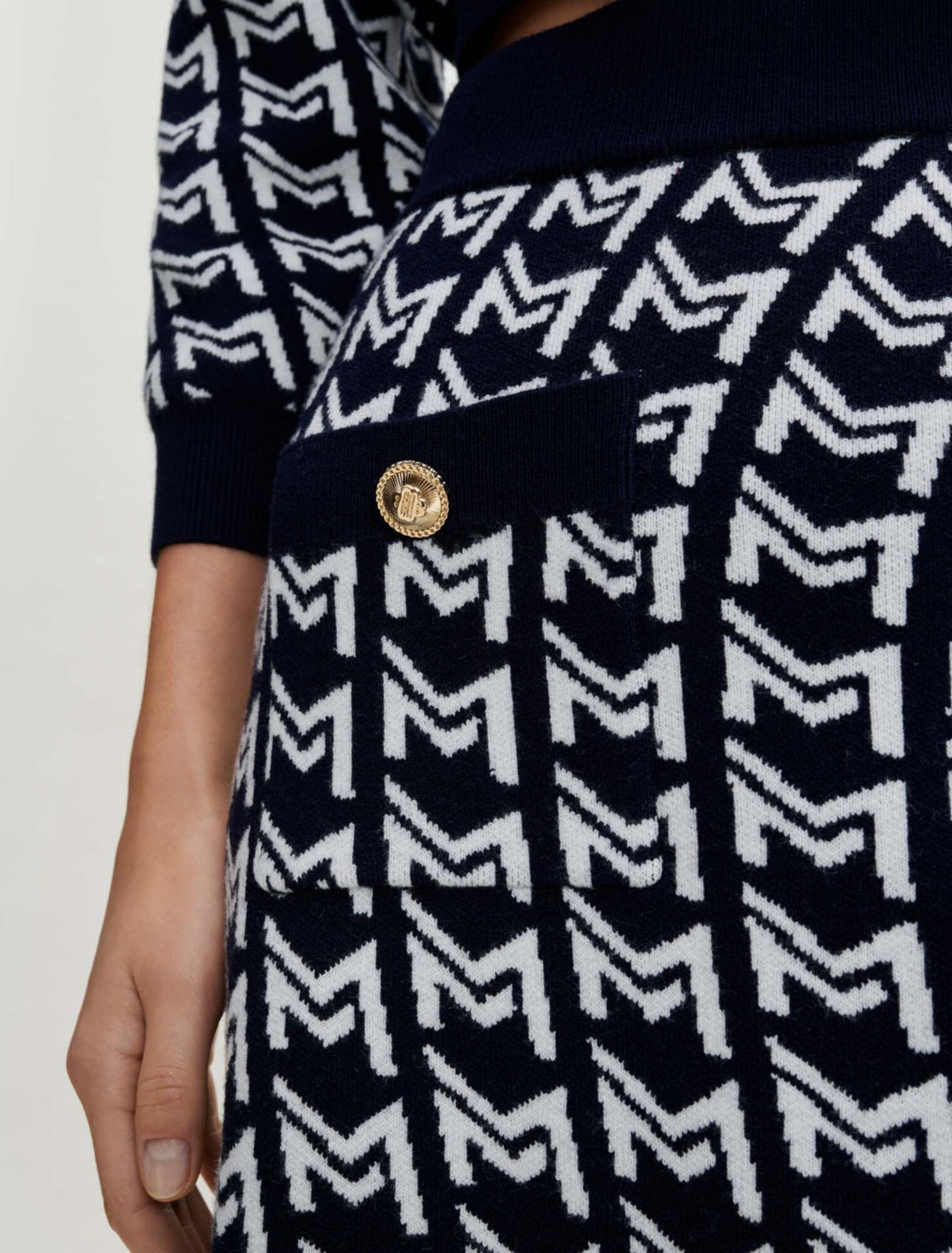 Gonna in jacquard con monogramma 