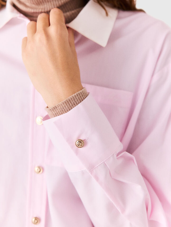 Camicia corta colletto a contrasto