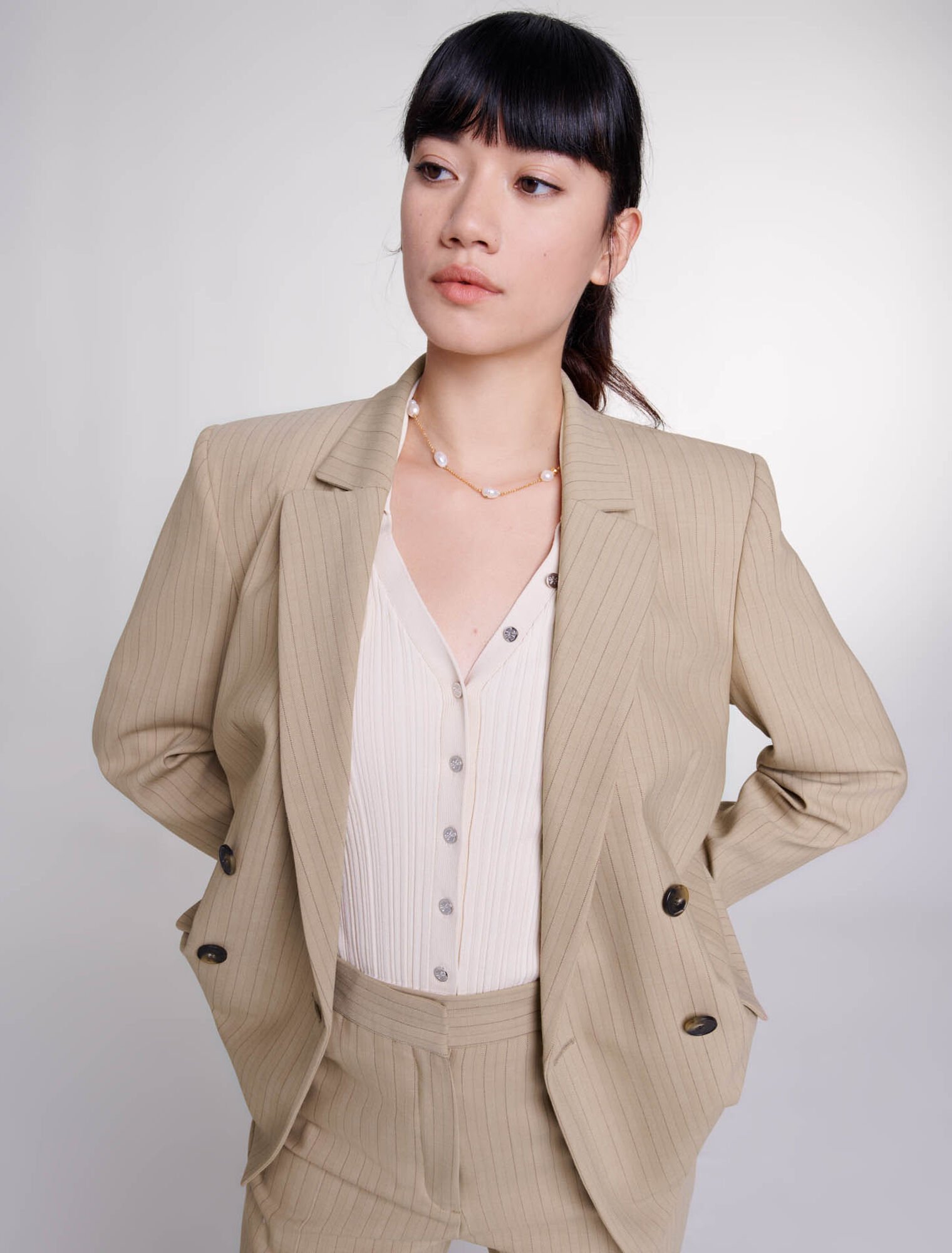Giacca da tailleur a righe