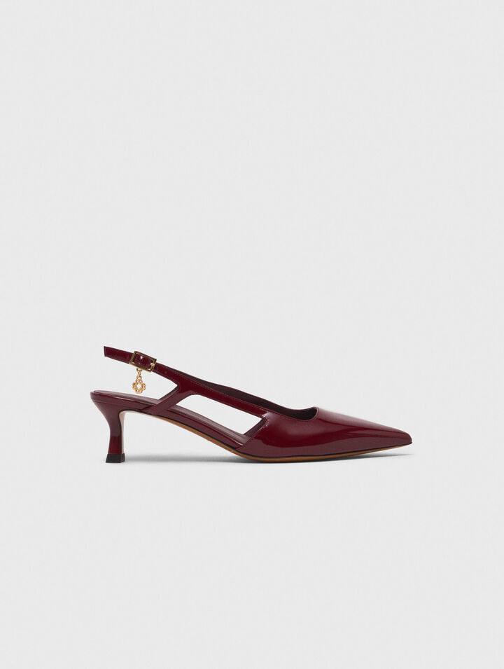 Décolleté slingback pelle vernice