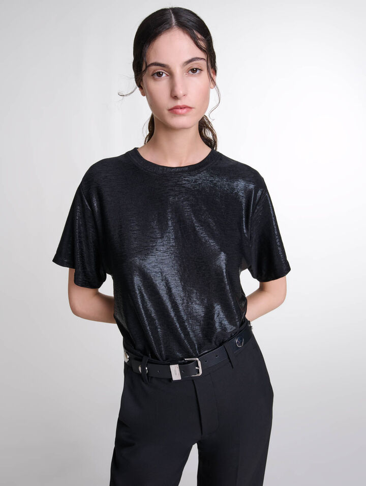 T-shirt in lamé