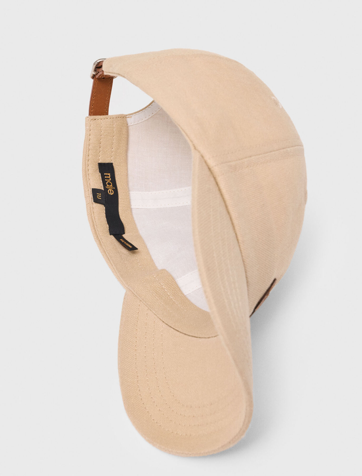 Cappellino con logo in misto lino