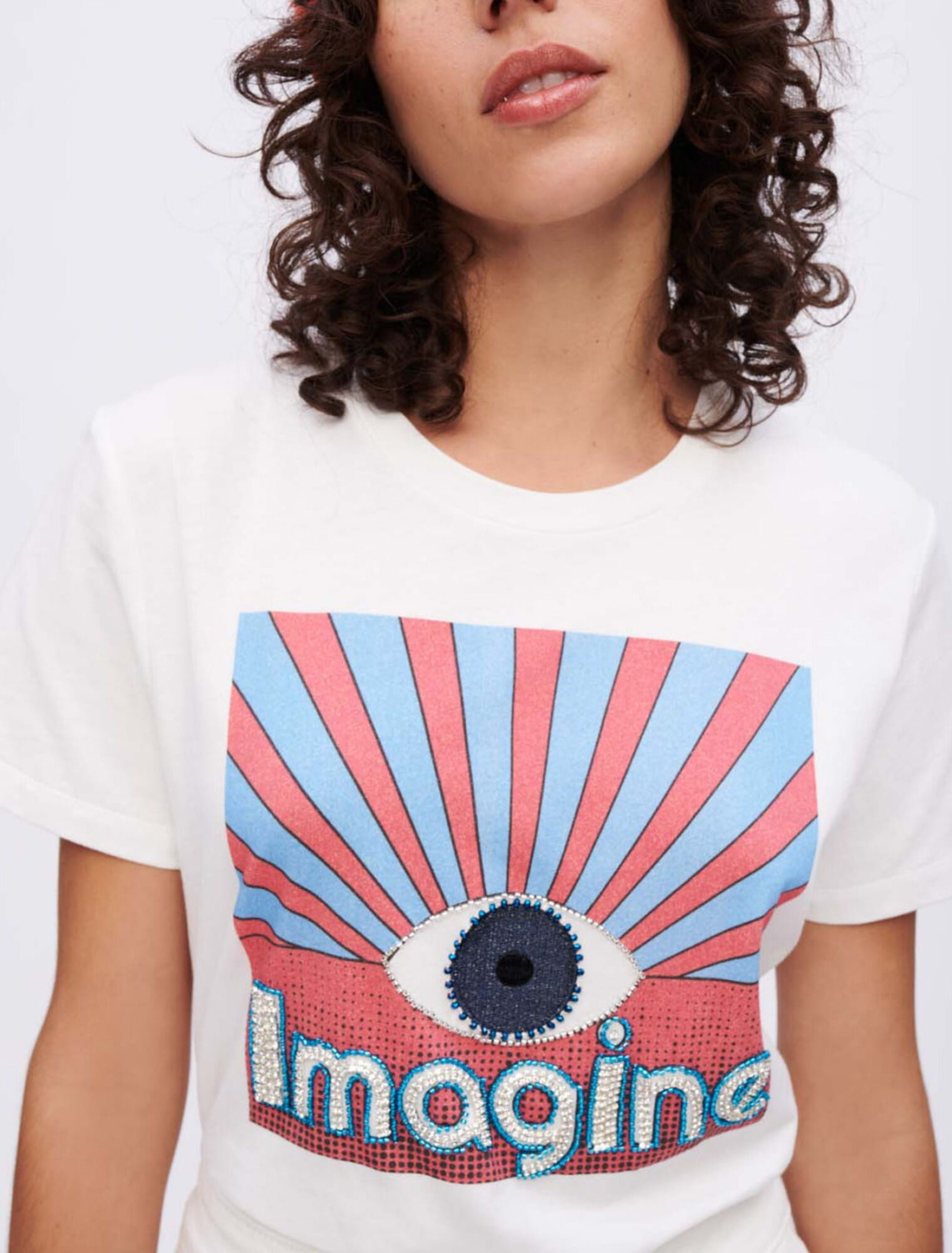 T-shirt serigrafata con strass