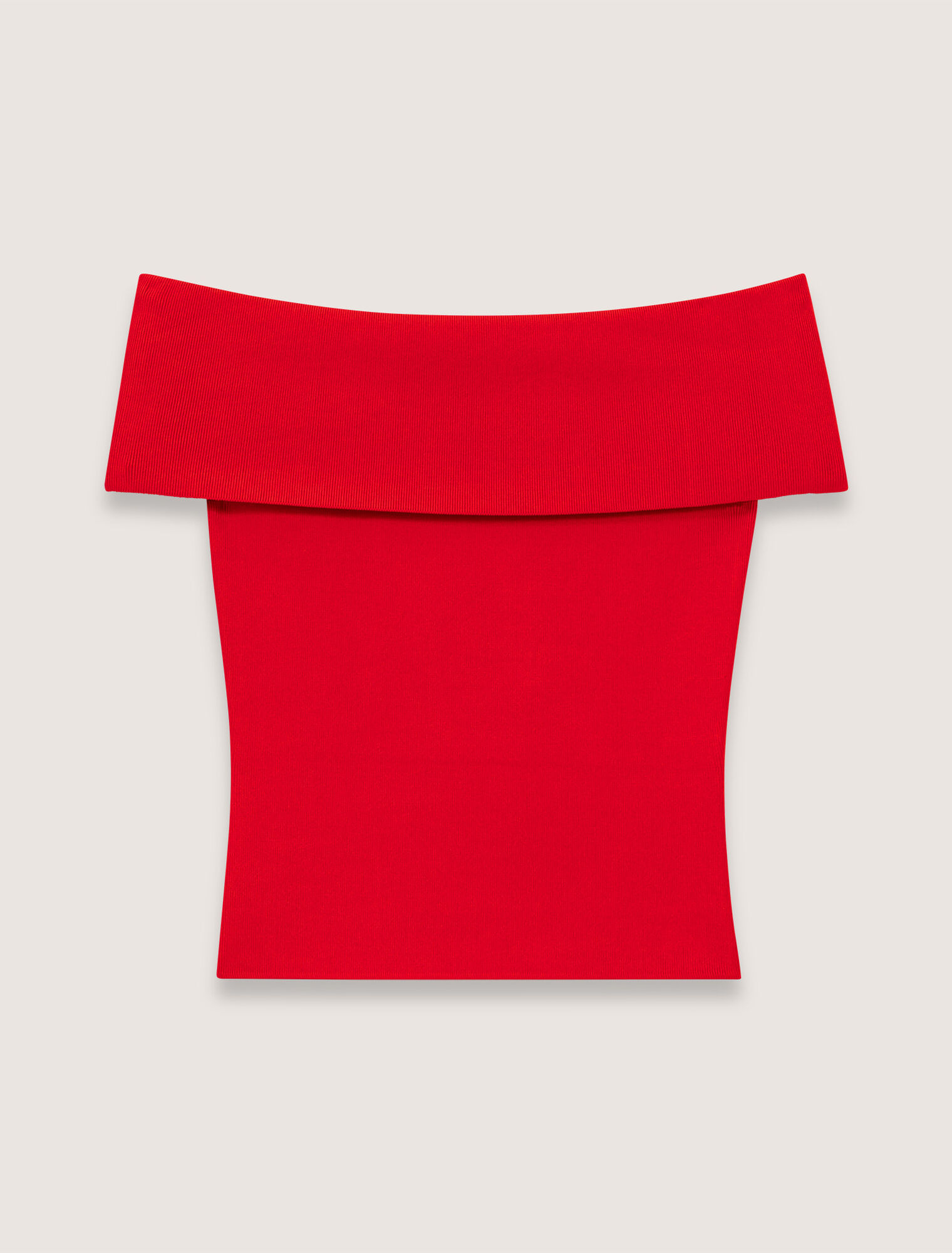 Top scollo bardot in maglia a coste