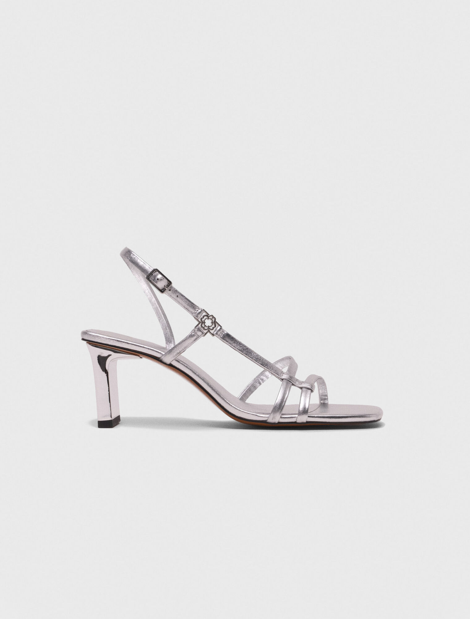 Sandali con listini metallici tacco