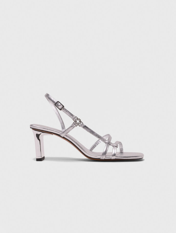 Sandali con listini metallici tacco