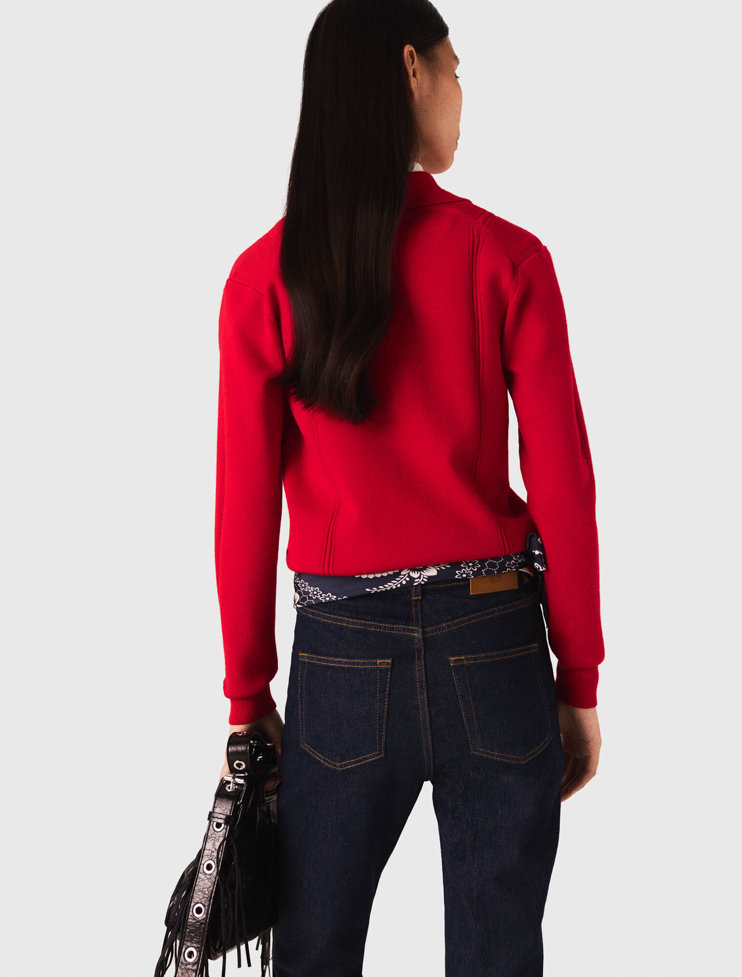 Maglione con colletto polo ricamato