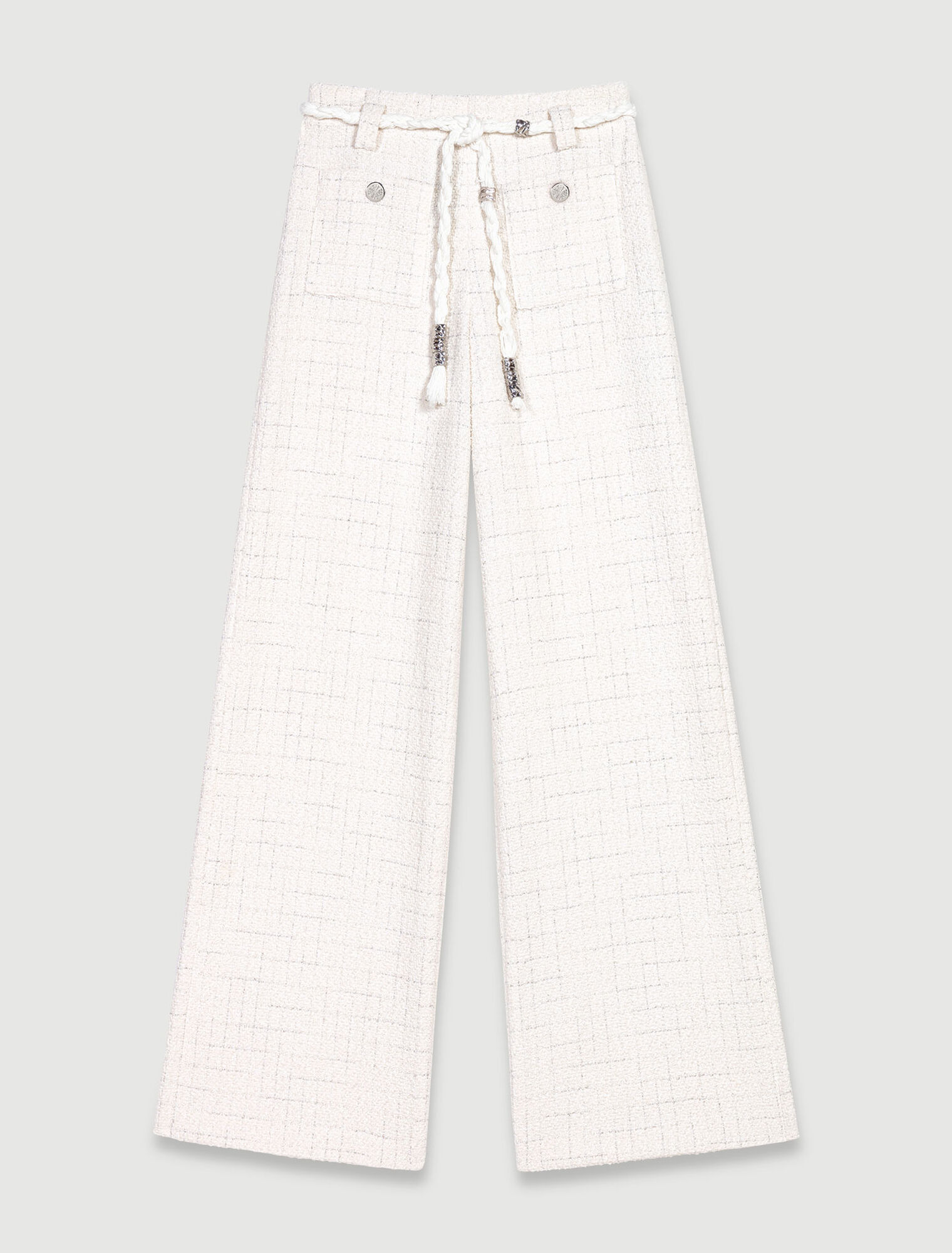 Pantaloni tweed fili metallizzati