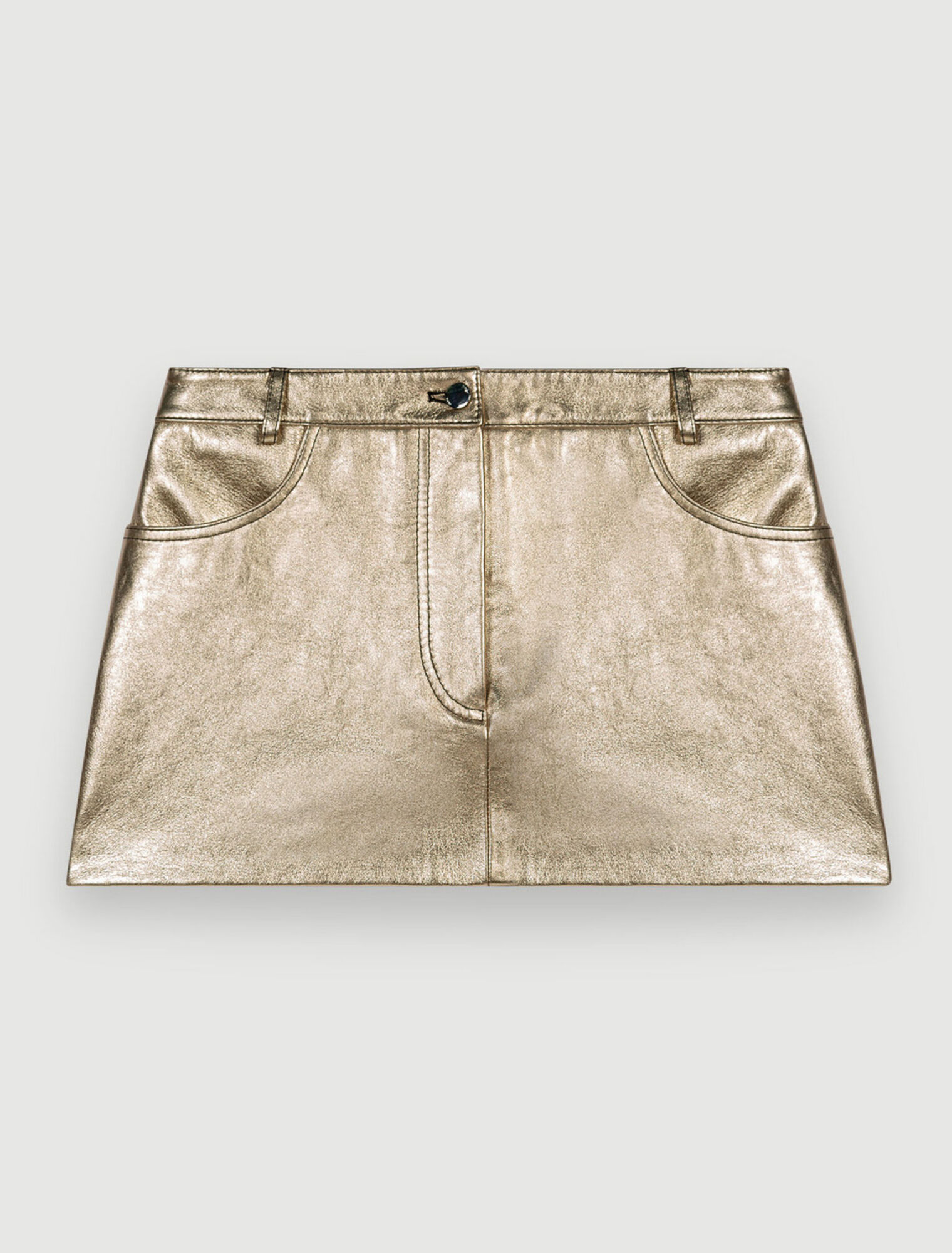 Gonna in pelle metallizzata