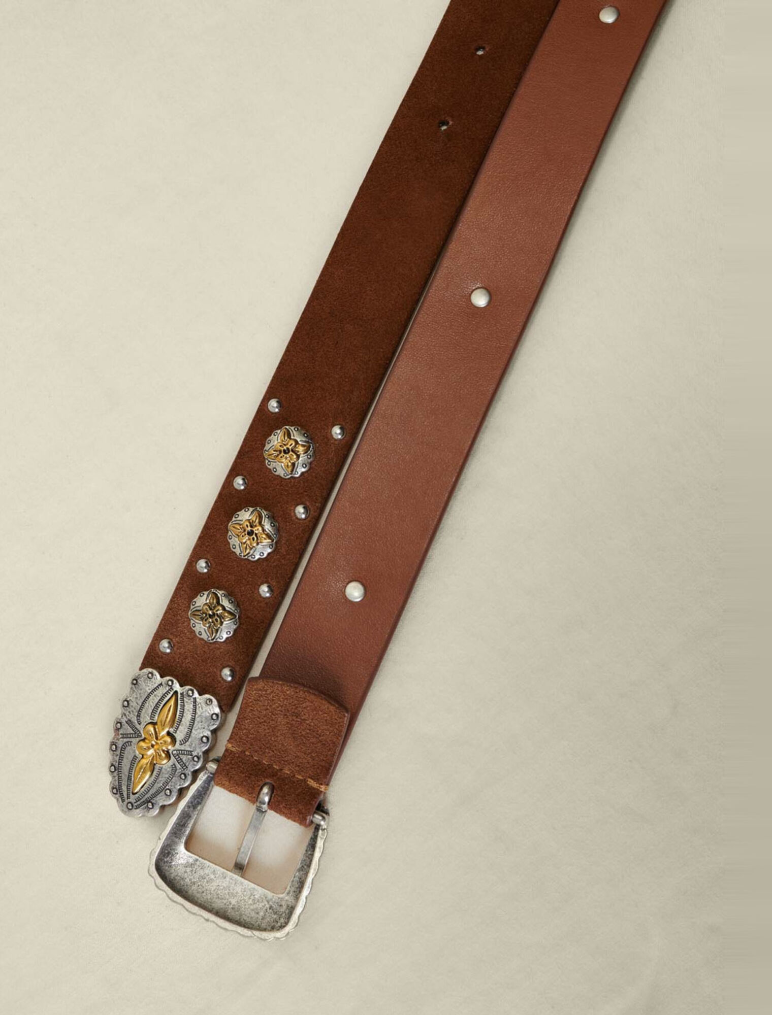 Cintura western in pelle scamosciata