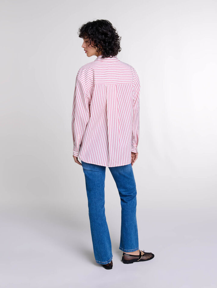 Camicia a righe con strass