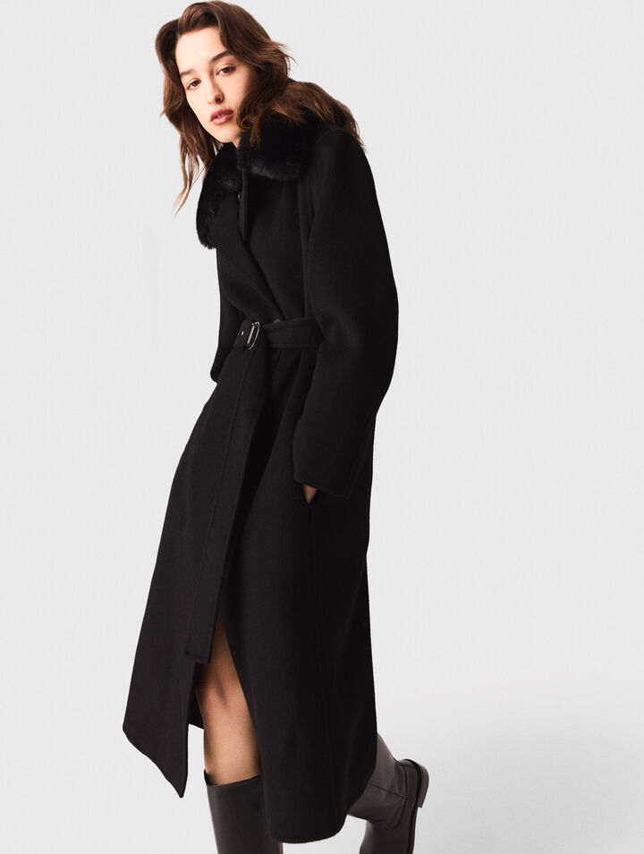 Cappotto double face collo rimovibile