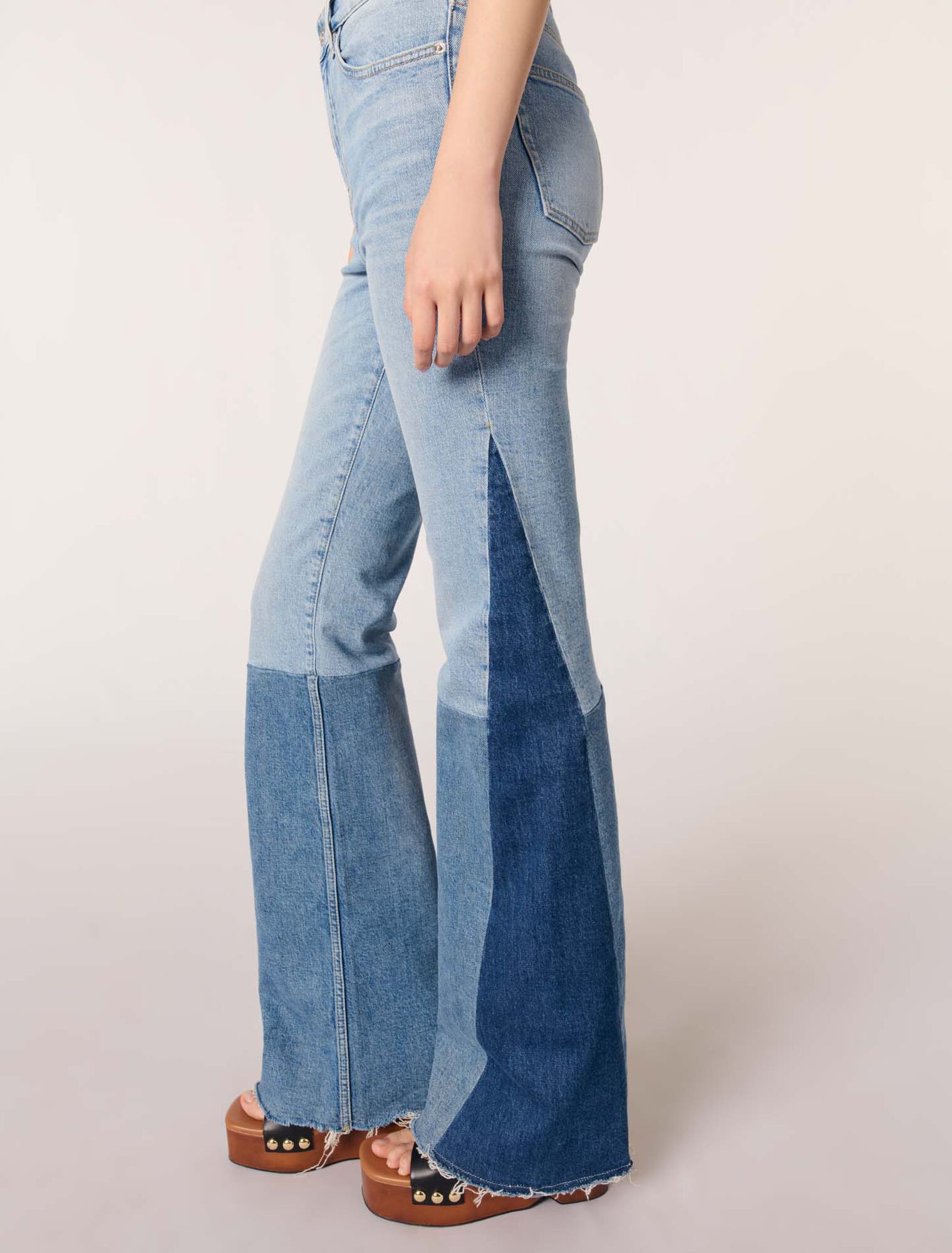Jeans patchwork tricolore
