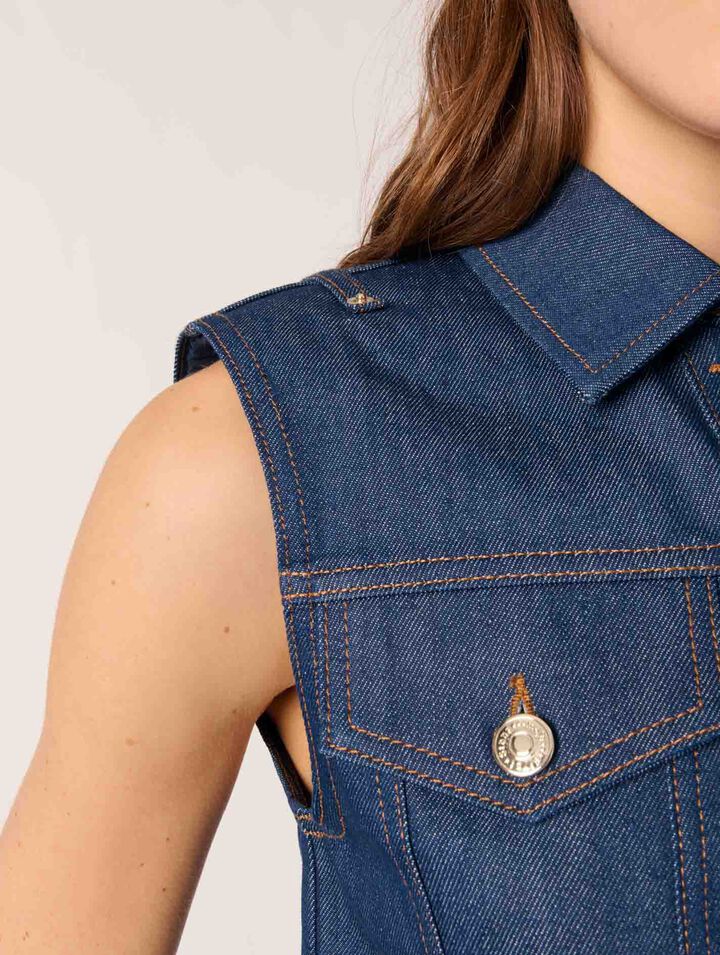 Panciotto corto in denim