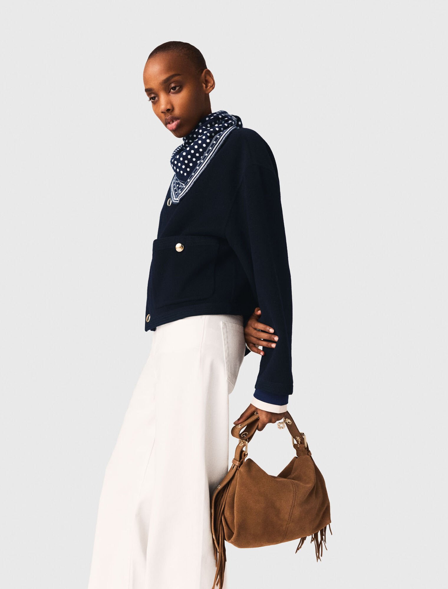 Giacca double face, bordi a treccia