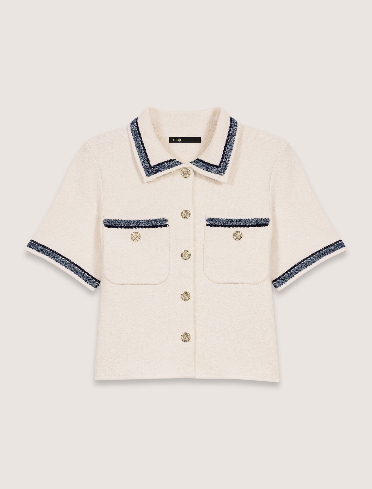Cardigan corto passamani contrasto