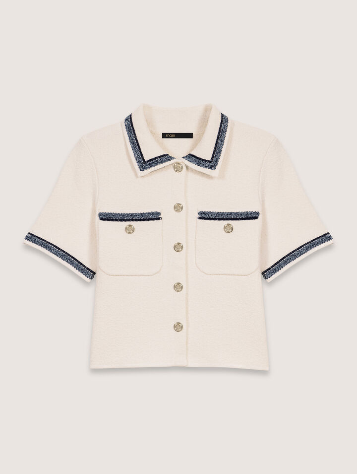 Cardigan corto passamani contrasto
