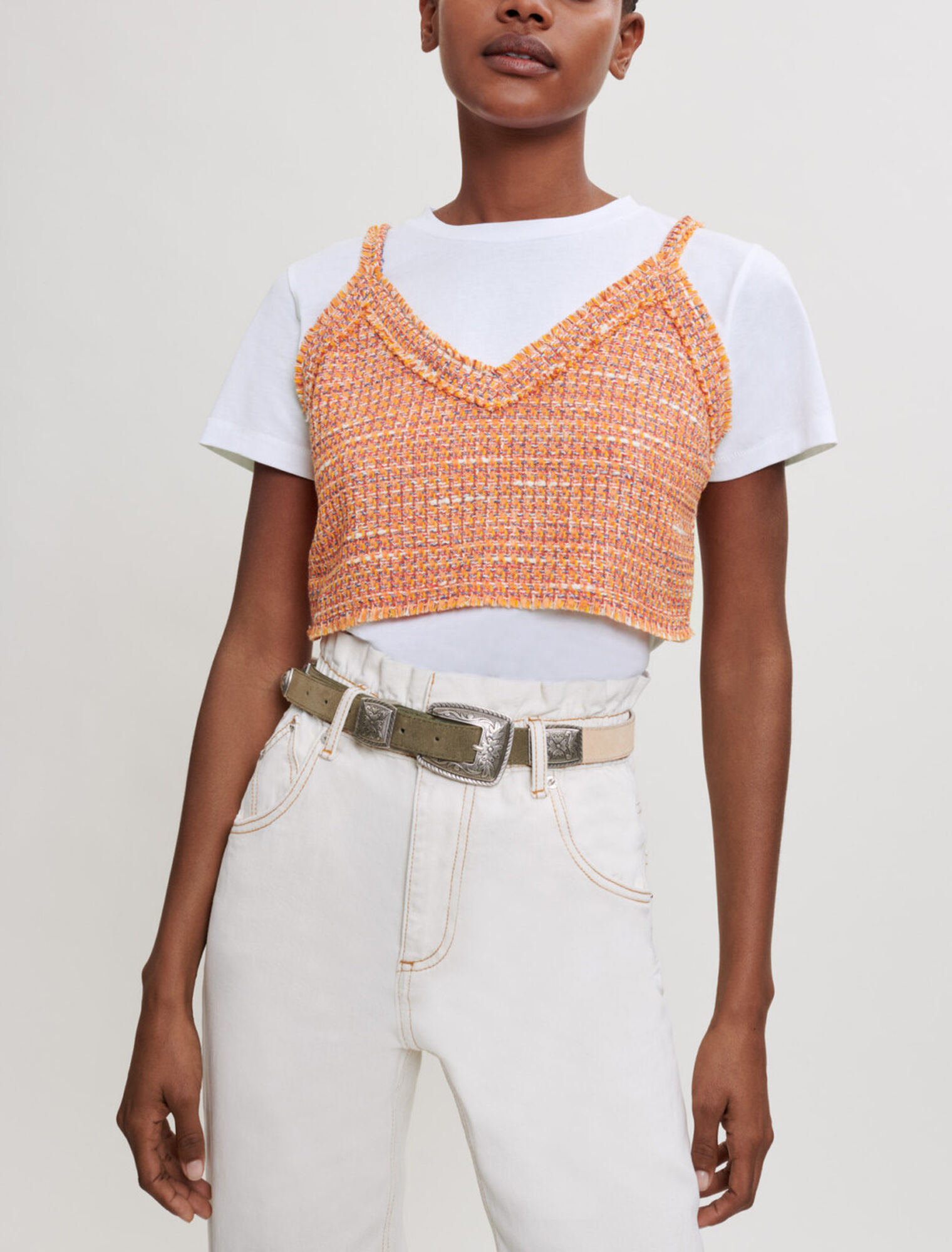 T-shirt in jersey e tweed