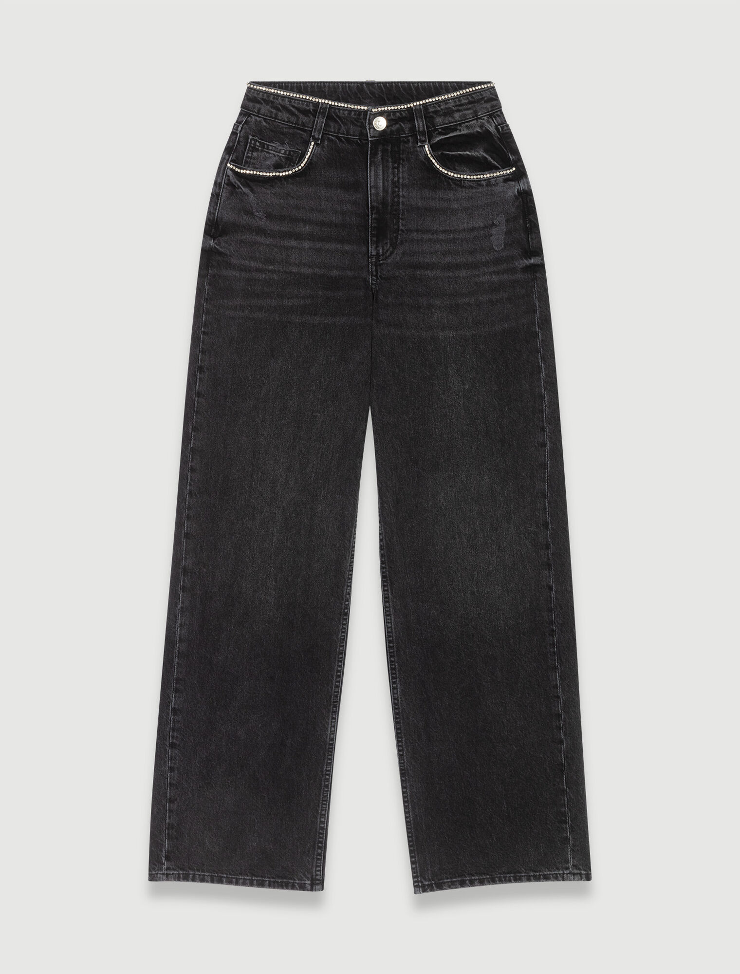 Jeans larghi con strass