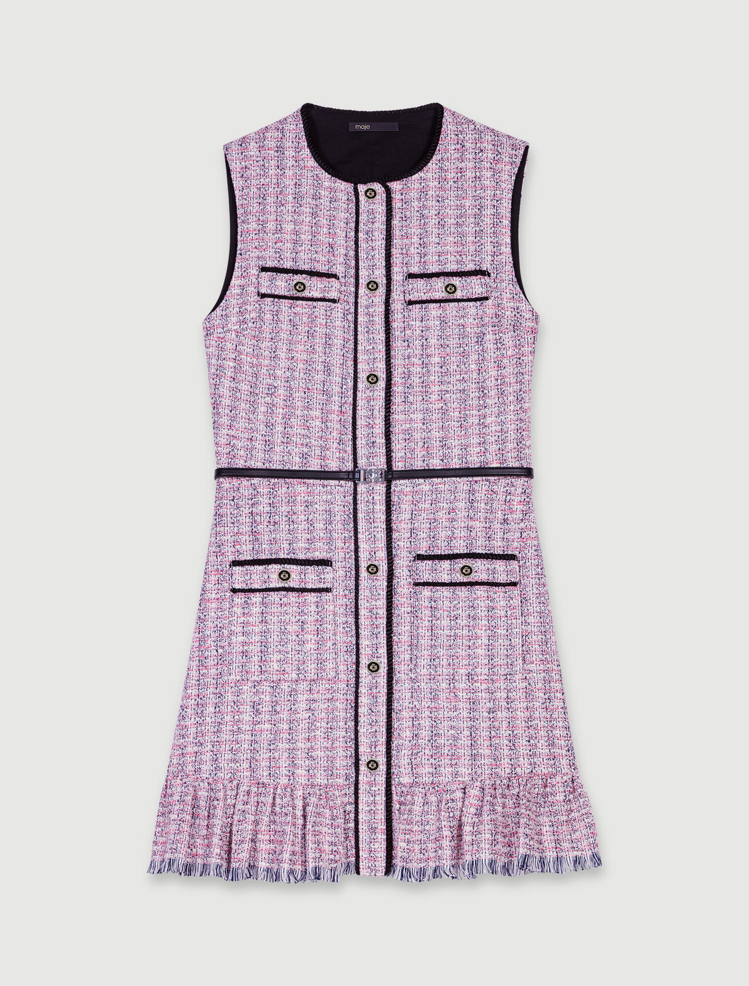 Abito corto 2 in 1 in tweed