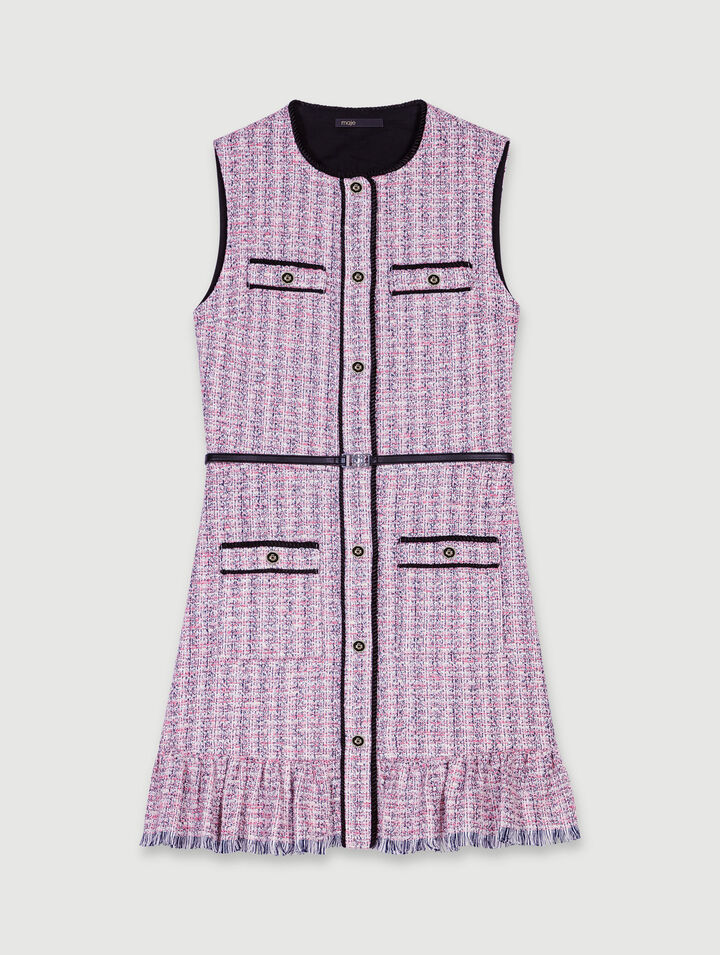 Abito corto 2 in 1 in tweed
