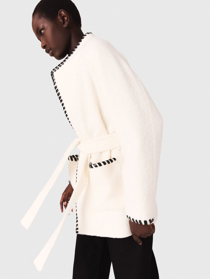 Cappotto foderato con nastro a contrasto