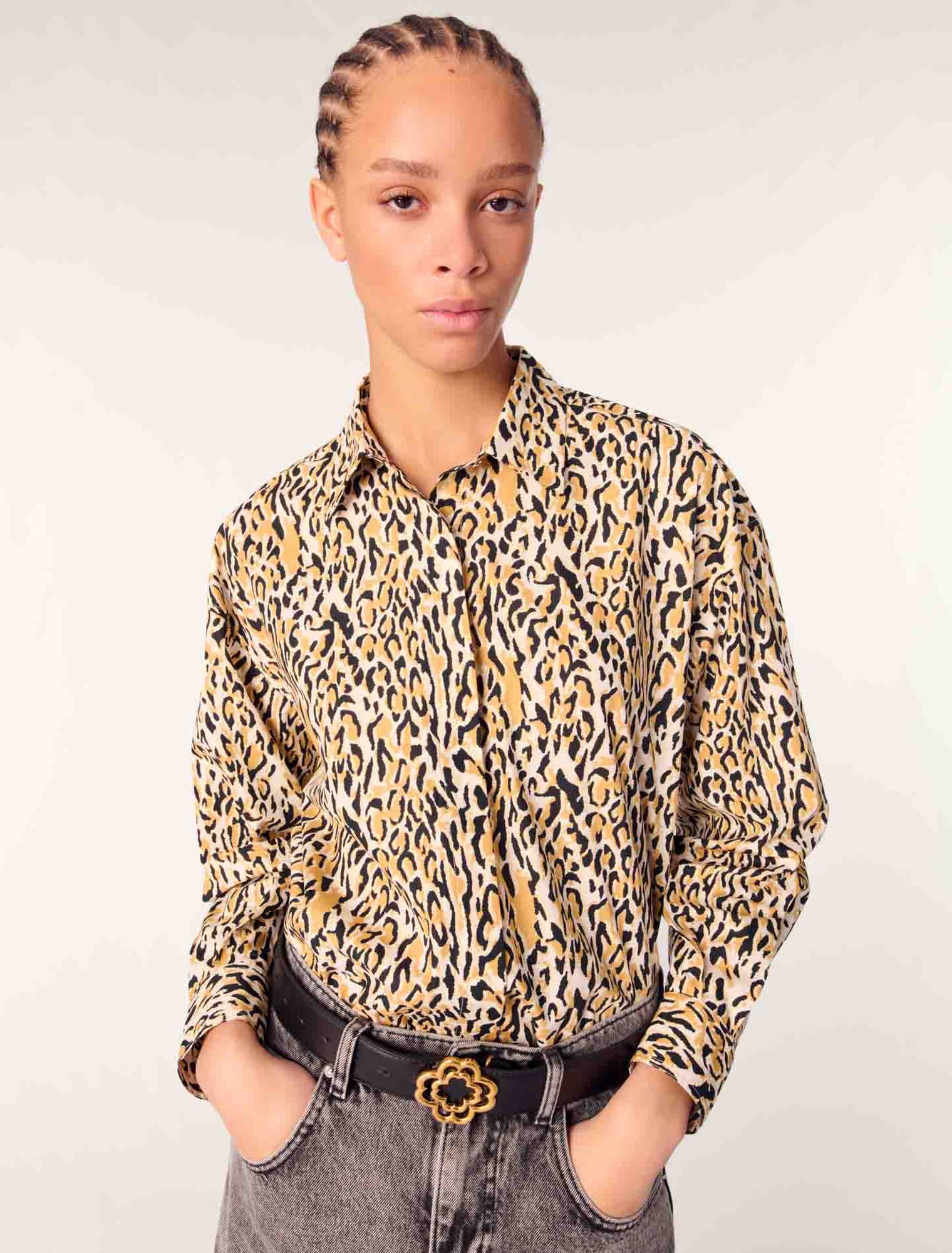 Camicia con stampa leopardata