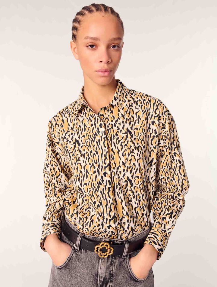 Camicia con stampa leopardata