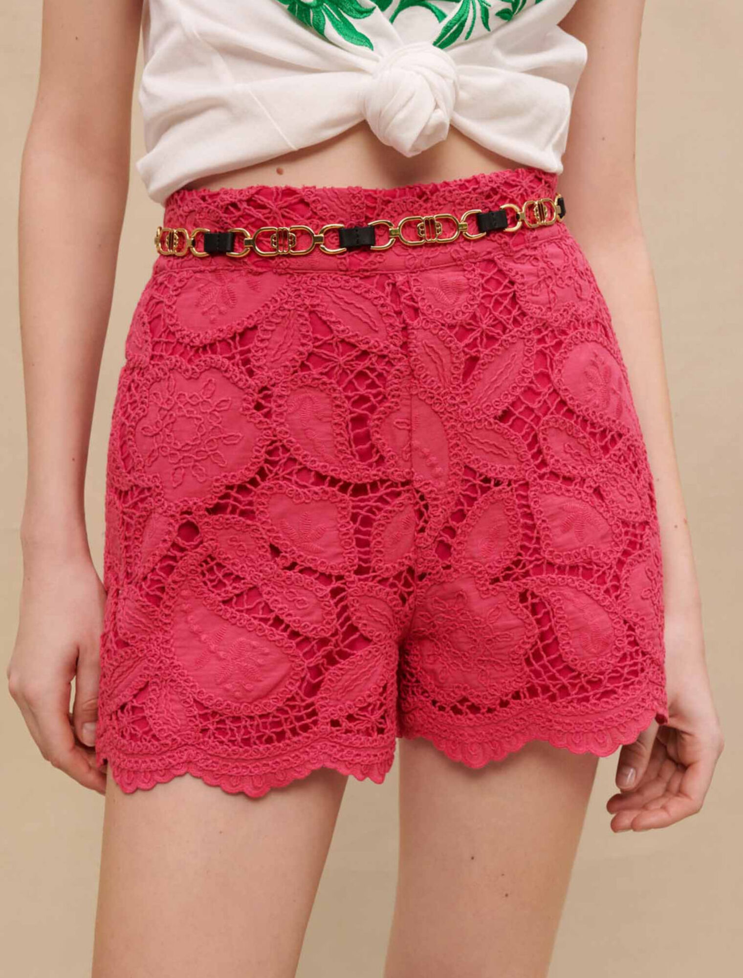 Pantaloncini ricamati traforati