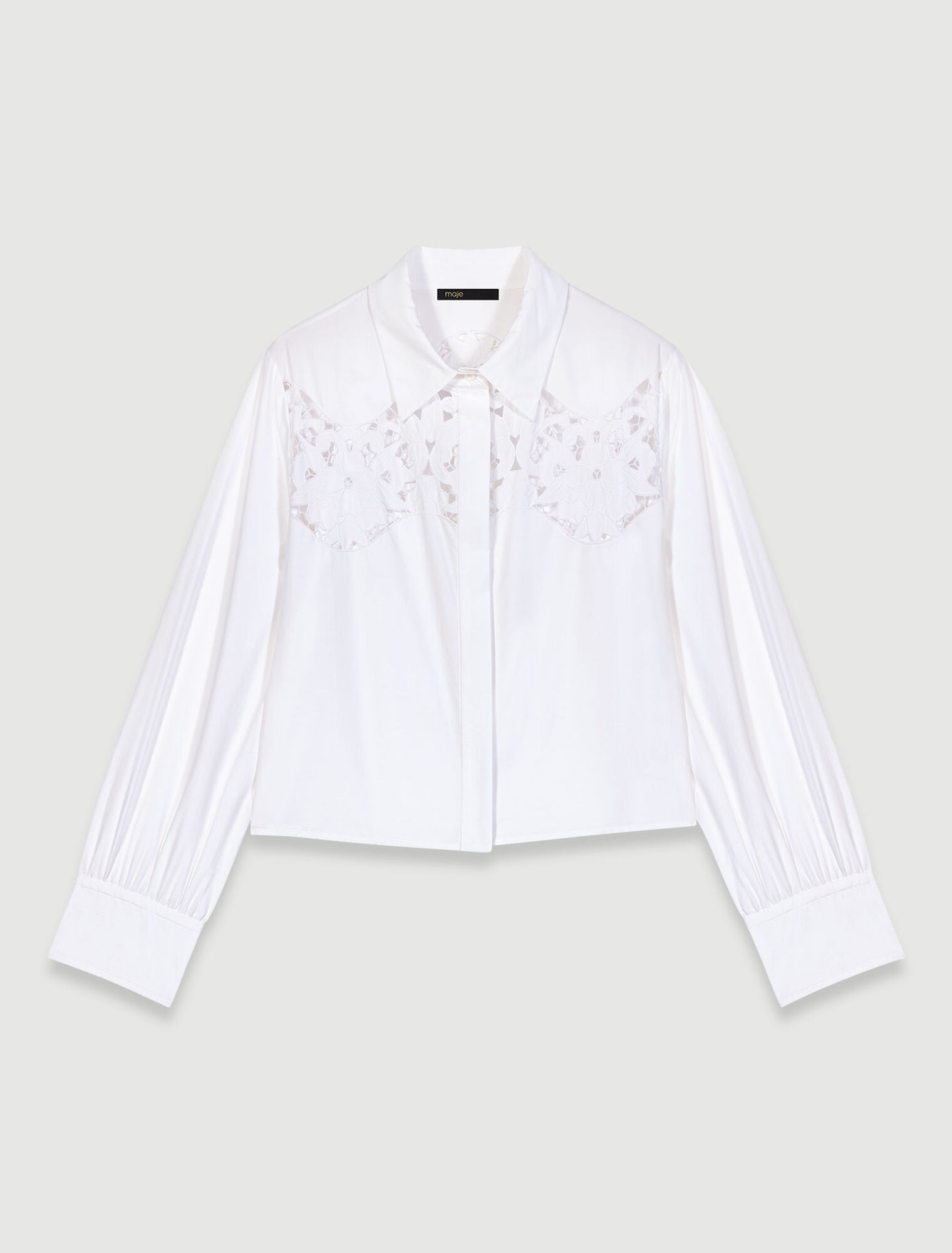 Camicia traforata in cotone
