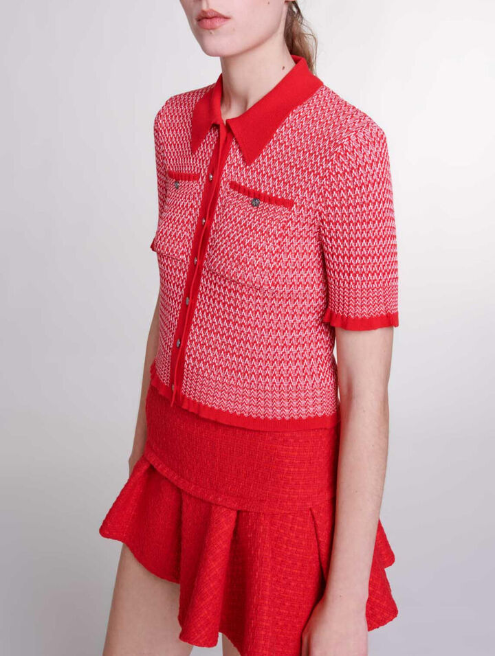 Minigonna asimmetrica in tweed