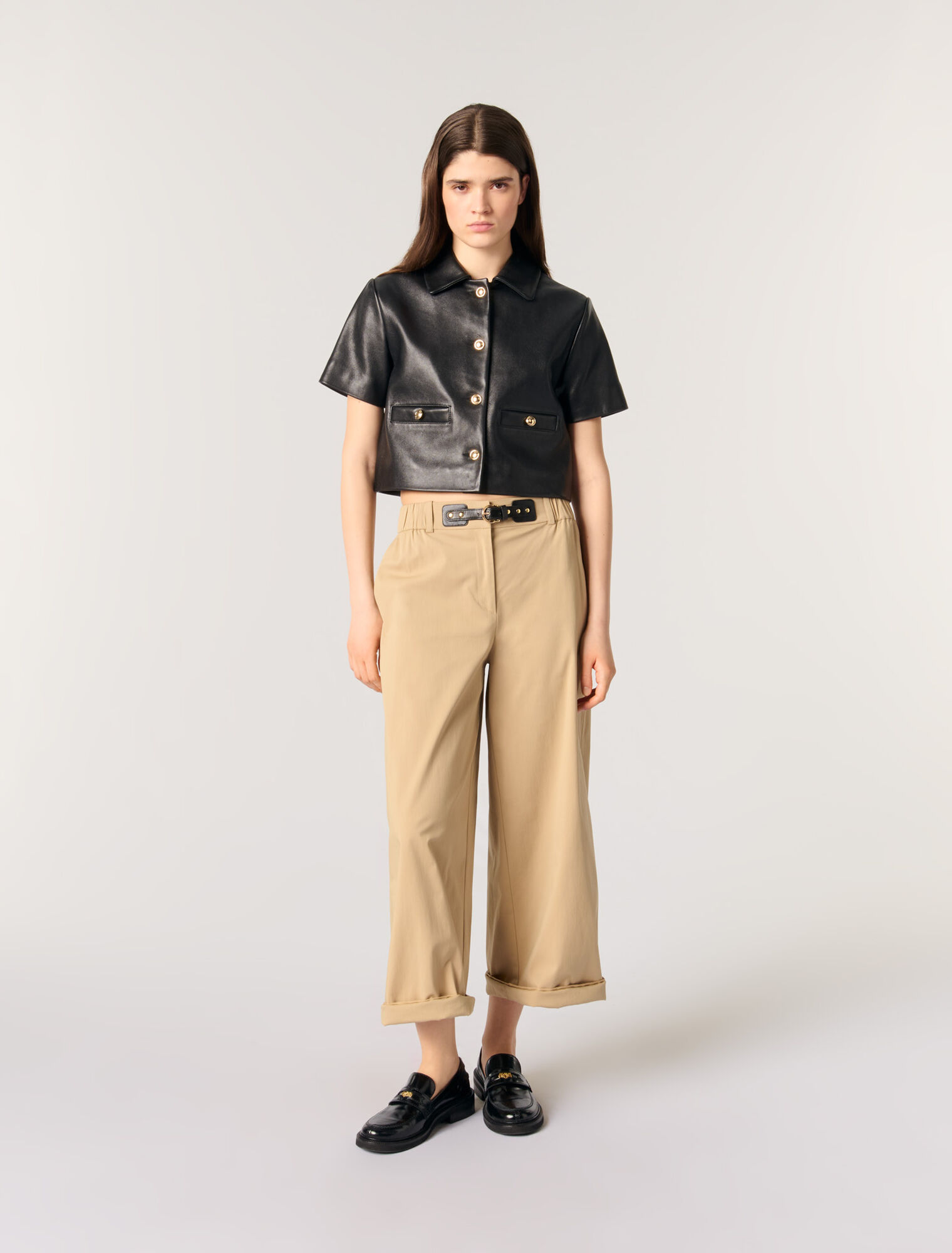 Pantaloni larghi in cotone