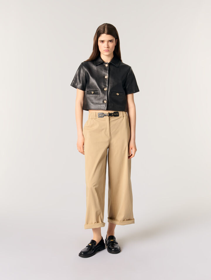 Pantaloni larghi in cotone