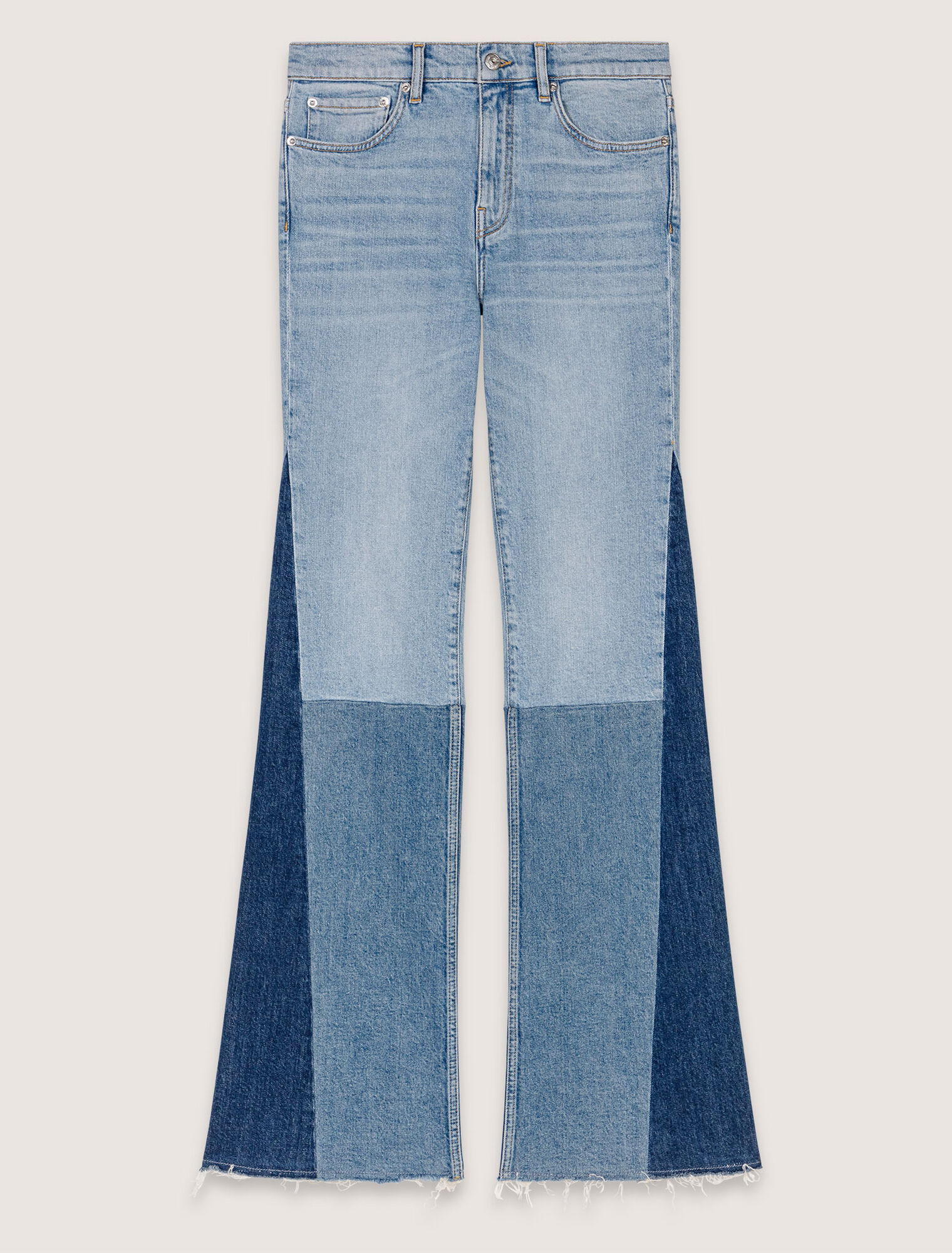 Jeans patchwork tricolore