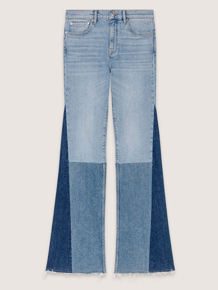 Jeans patchwork tricolore