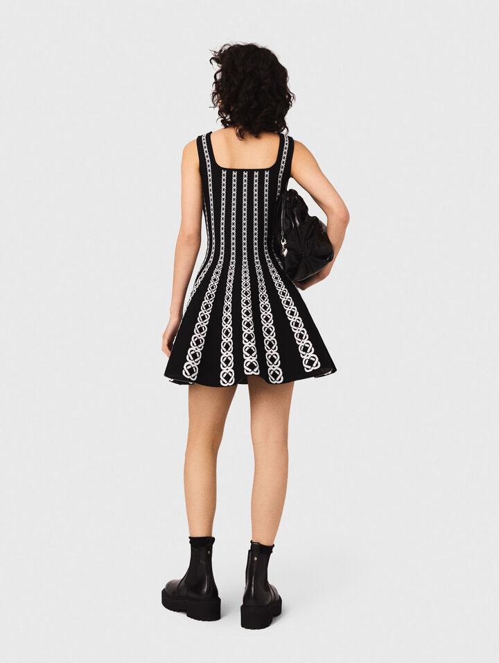 Abito corto in maglia jacquard