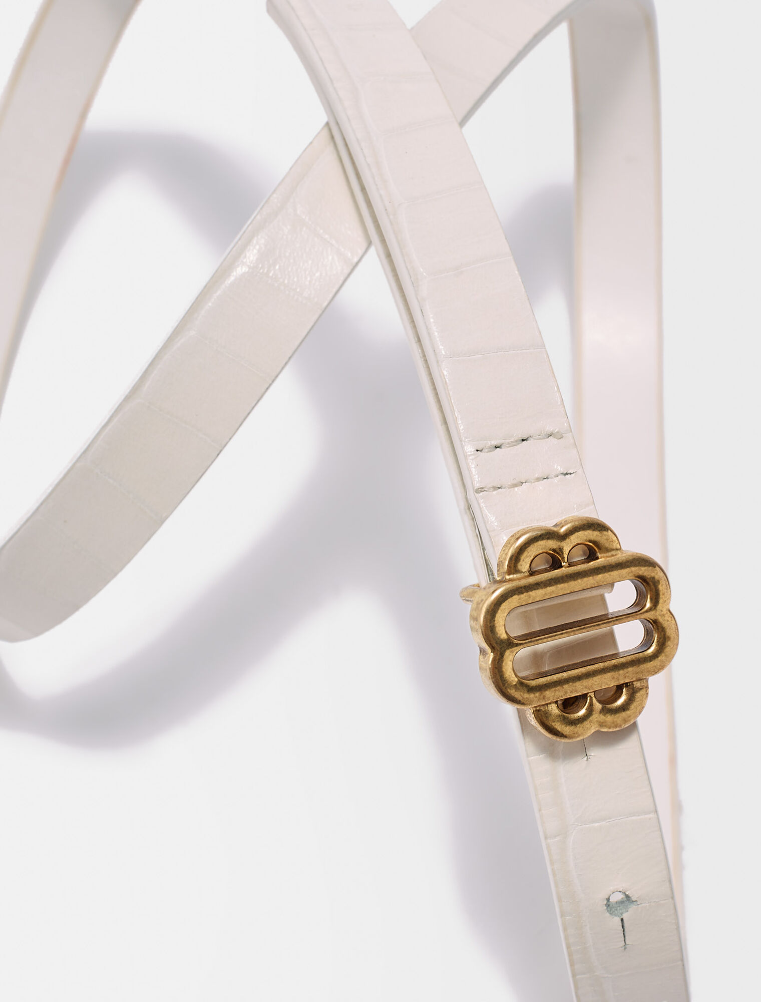 Cintura in pelle bianca