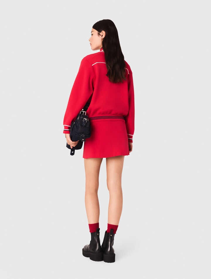 Cardigan con zip e vita elastica