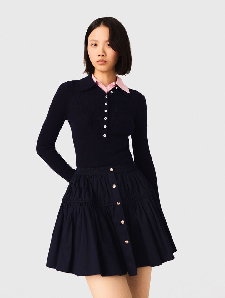 Gonna corta con vita elasticizzata