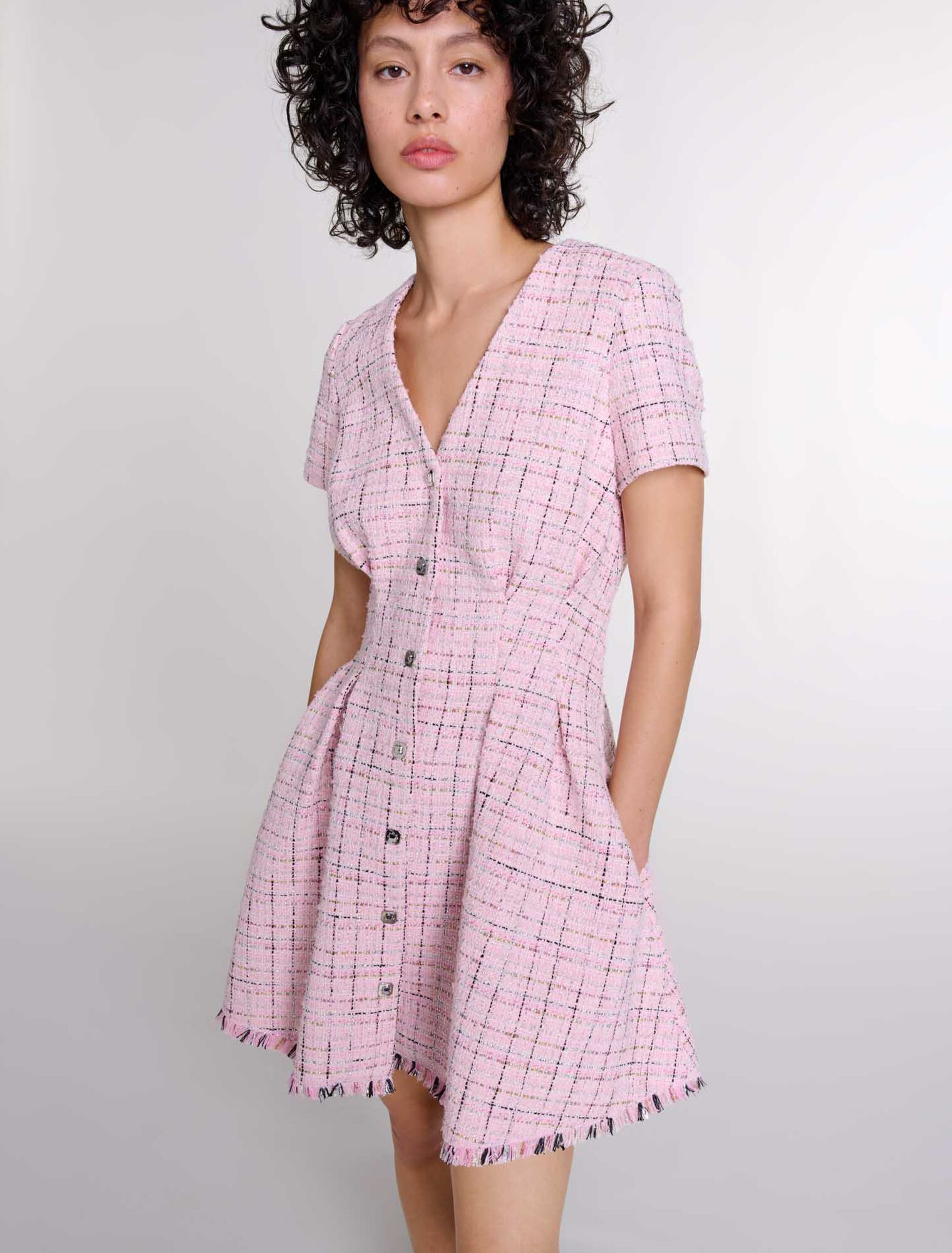 Abito babydoll in tweed