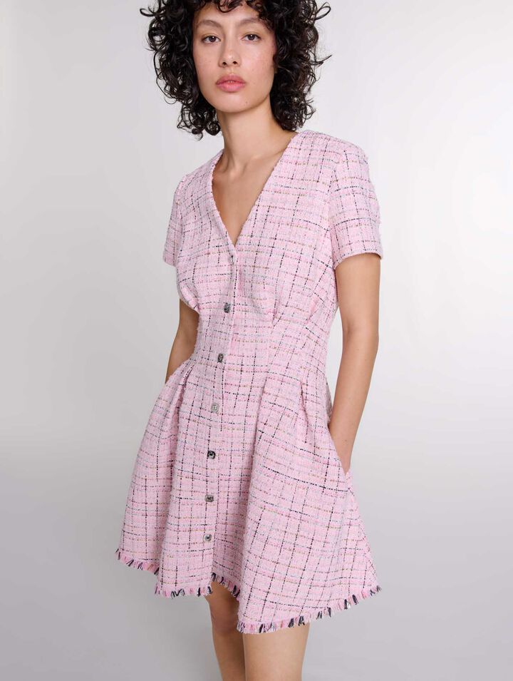 Abito babydoll in tweed